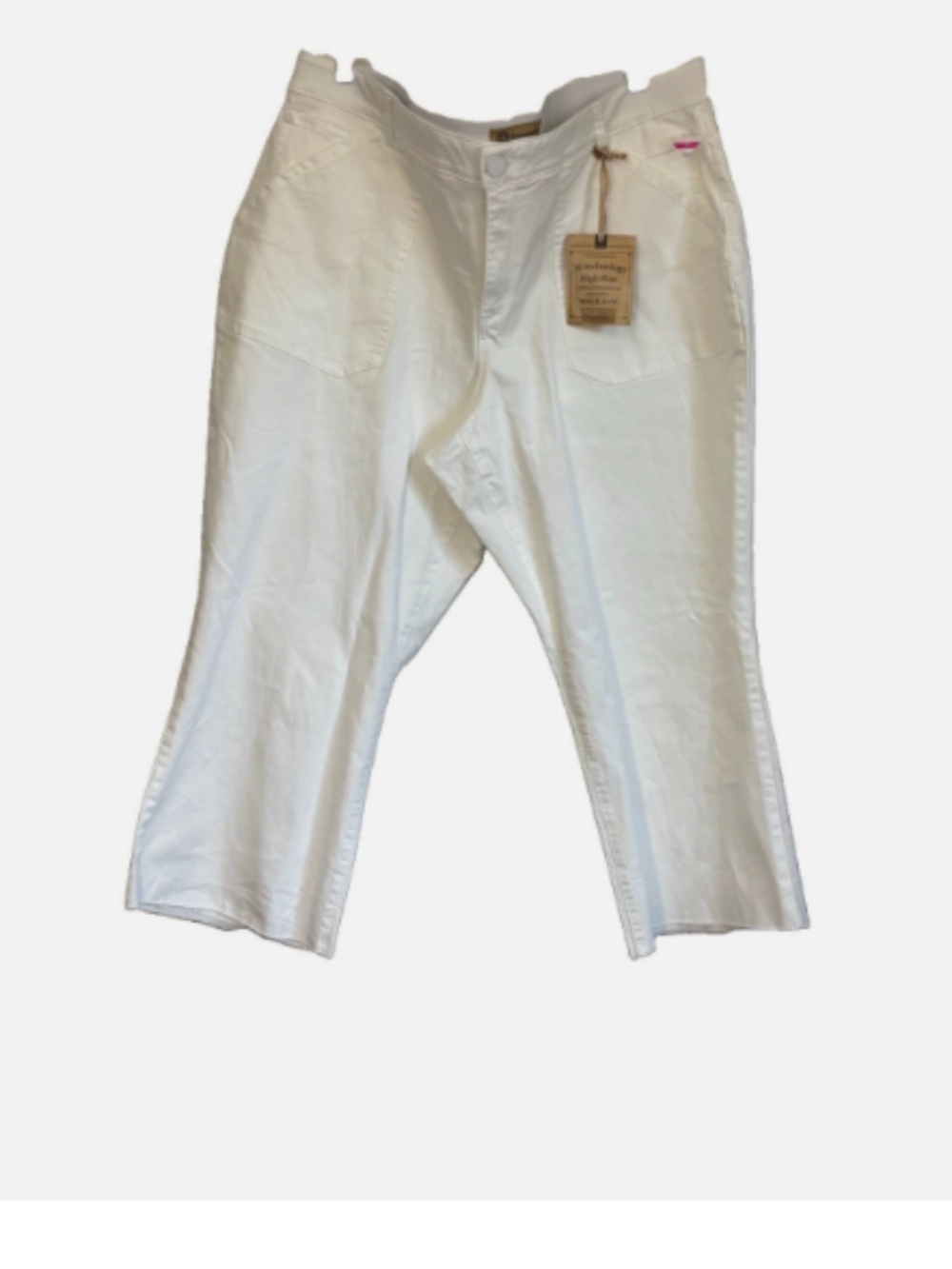 Democracy Woman " Ab" Technology Raw Hem Cropped Wide Leg Jeans Plus Size: 22W